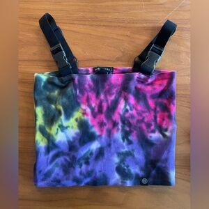 NWT Zumiez Pink and Black Tie-Dye Tank Top - size S